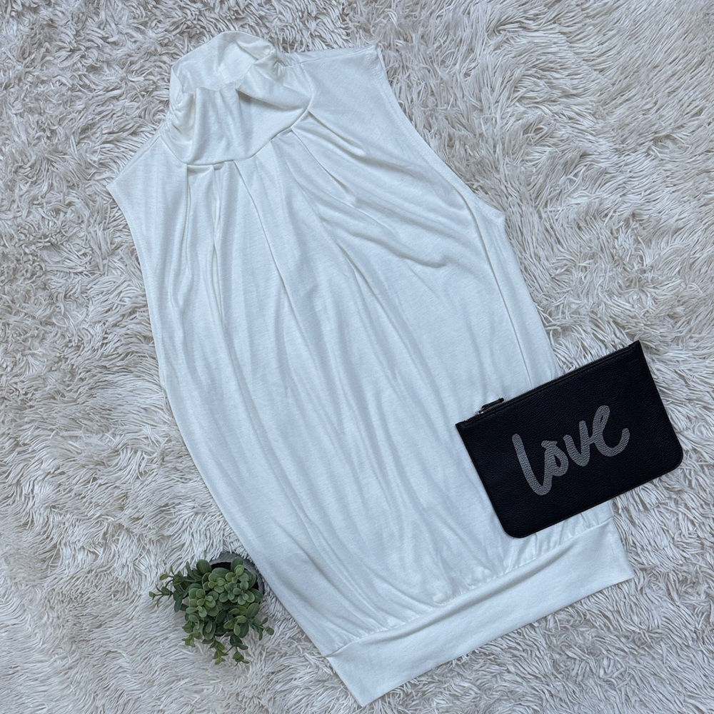 Shop Basic Mock Neck Sleeveless Top 💗 Ivory